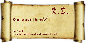 Kucsera Donát névjegykártya